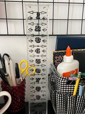 Clear Acrylic Ruler Tower -  Desk Accent